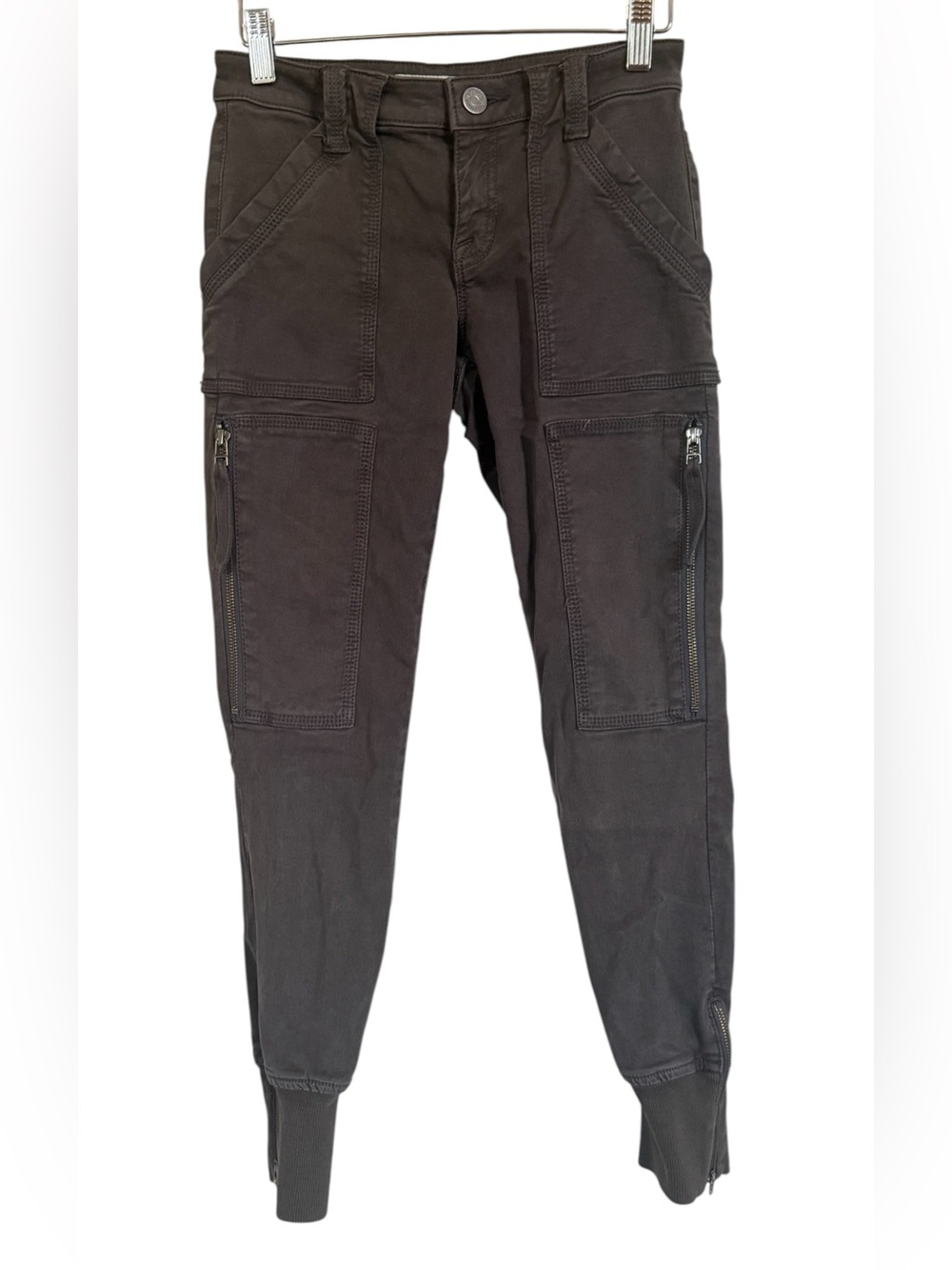 Joie Malbi Cargo Pants Women’s Size 25 Brown Skinny Utility Zip Pocket Jogger